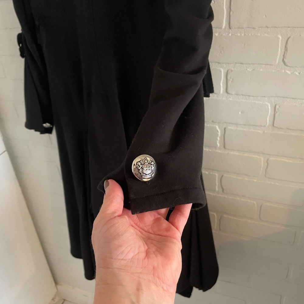 Y2K Gothic Redingote Coat Asymmetrical Button Jacket Lightweight Elloquent Sz M - Picture 10 of 16